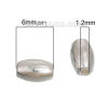 Picture of Zinc Based Alloy Spacer Beads Oval Silver Plated 6mm x 4mm, Hole: Approx 1.2mm, 200 PCs
