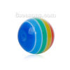 Picture of Resin Beads Round Multicolor Stripe Pattern About 8mm Dia, Hole: Approx 1.5mm, 100 PCs