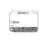 Bild von Zinklegierung Charms Rechteck Antiksilber Message " MARINES " 24mm x 5mm, 30 Stück