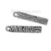 Bild von Zinklegierung Charms Rechteck Antiksilber Message " MARINES " 24mm x 5mm, 30 Stück