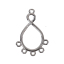 Image de Connecteurs en Alliage de Zinc Calebasse Argenté 32mm x 25mm, 10 Pcs