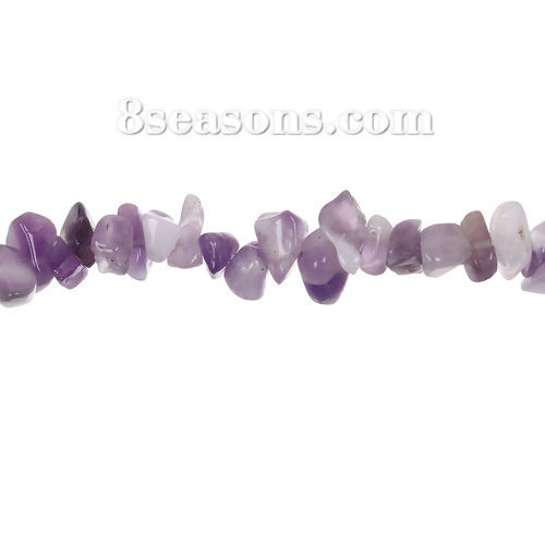 Picture of February Birthstone - Amethyst ( Natural) Gemstone Loose Chip Beads Irregular Mauve About 11mm x6mm( 3/8" x 2/8") - 6mm x4mm( 2/8" x 1/8"), Hole: Approx 0.6mm, 92cm(36 2/8") long, 1 Strand