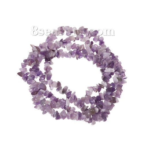 Picture of February Birthstone - Amethyst ( Natural) Gemstone Loose Chip Beads Irregular Mauve About 11mm x6mm( 3/8" x 2/8") - 6mm x4mm( 2/8" x 1/8"), Hole: Approx 0.6mm, 92cm(36 2/8") long, 1 Strand