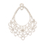 Picture of Zinc Based Alloy Chandelier Connectors Drop Silver Plated Filigree 42mm x 31mm, 10 PCs