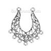 Picture of Zinc Based Alloy Chandelier Connectors Antique Silver Color Filigree 36mm x 30mm, 10 PCs
