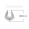 Picture of Zinc Based Alloy Chandelier Connectors Antique Silver Color Filigree 36mm x 30mm, 10 PCs