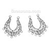 Picture of Zinc Based Alloy Chandelier Connectors Antique Silver Color Filigree 36mm x 30mm, 10 PCs