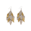 Imagen de 304 Acero Inoxidable Paillette Sequin Pendientes Chapado en Oro Tono de Plata Diamond 91mm x 28mm, Post/ Wire Size: (21 gauge), 1 Par