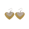 Picture of 304 Stainless Steel Paillette Sequin Earrings Gold Plated Silver Tone Heart 44mm(1 6/8") x 35mm(1 3/8"), Post/ Wire Size: (21 gauge), 1 Pair