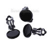Imagen de Latón Clip de oreja Ronda Negro Base Camafeo (Apta 12mm) 16mm x 14mm, 10 Unidades