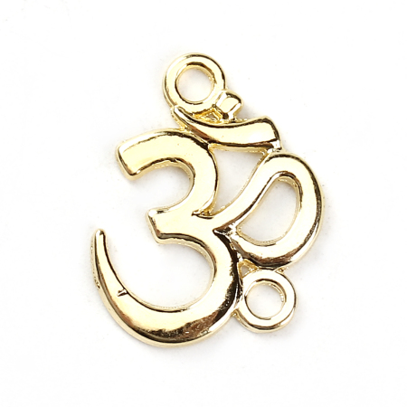 Image de Connecteurs Yoga en Alliage de Zinc Doré Sahasrara 21mm x 17mm, 100 Pcs