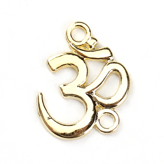 Imagen de Zamak Yoga Conectores Chapado en Oro Sahasrara 21mm x 17mm, 100 Unidades