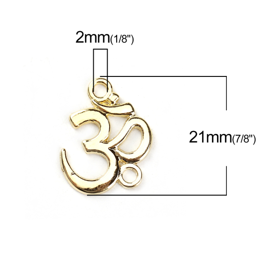 Imagen de Zamak Yoga Conectores Chapado en Oro Sahasrara 21mm x 17mm, 100 Unidades