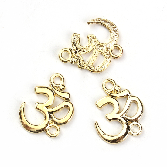 Imagen de Zamak Yoga Conectores Chapado en Oro Sahasrara 21mm x 17mm, 100 Unidades