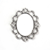Picture of Zinc Based Alloy Pendants Oval Antique Silver Color Cabochon Settings (Fits 4cm x 3cm) 5.9cm x 5.1cm, 5 PCs