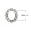 Picture of Zinc Based Alloy Pendants Oval Antique Silver Color Cabochon Settings (Fits 4cm x 3cm) 5.9cm x 5.1cm, 5 PCs