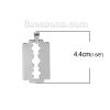 Picture of Stainless Steel Pendants Razor Blade Silver Tone Hollow 44mm(1 6/8") x 23mm( 7/8"), 5 PCs