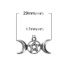 Image de Breloque en Alliage de Zinc Demi Lune Etoile Argent Vieilli 29mm x 15mm, 20 Pcs