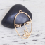 Picture of Zinc Based Alloy Pendants Face Mask Gold Plated 41mm(1 5/8") x 25mm(1"), 5 PCs