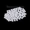 Picture of Cotton Pearl Beads Round White About 6mm, Hole: Approx 1.4mm, 5 PCs