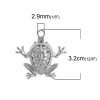 Picture of Copper 3D Wish Pearl Locket Jewelry Pendants Frog Animal Silver Tone Can Open (Fit Bead Size: 12mm) 32mm(1 2/8") x 32mm(1 2/8"), 2 PCs