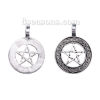 Image de Pendentifs en Alliage de Zinc Nœud Celtique Pentacle Argent Vieilli 37mm x 28mm, 10 Pcs