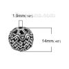 Picture of Zinc Based Alloy Spacer Beads Round Antique Silver Color About 14mm Dia, Hole: Approx 1.9mm, 3 PCs