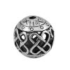 Picture of Zinc Based Alloy Spacer Beads Round Antique Silver Color About 14mm Dia, Hole: Approx 1.9mm, 3 PCs