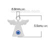 Picture of Zinc Based Alloy Pendants Angel Matt Silver Color Evil Eye 55mm(2 1/8") x 54mm(2 1/8"), 1 Piece