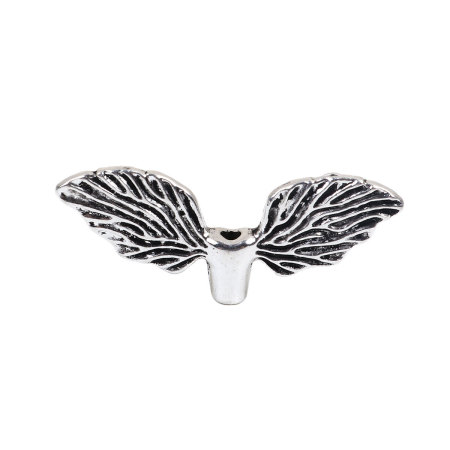 Zinc Based Alloy Spacer Beads Wing Antique Silver Color 43mm x 17mm, Hole: Approx 2.1mm, 10 PCs