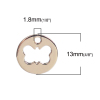 Picture of Zinc Based Alloy Cut Out Charms Round Gold Plated Butterfly 13mm( 4/8") Dia, 10 PCs