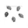 Picture of Zinc Based Alloy Charms Sugar Skull Antique Silver Color 25mm(1") x 15mm( 5/8"), 10 PCs
