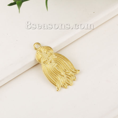 Picture of Zinc Based Alloy Charms Shih Tzu Dog Animal Gold Plated 27mm(1 1/8") x 15mm( 5/8"), 10 PCs