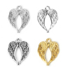 Picture of Zinc Based Alloy Charms Wing Silver Plated 22mm( 7/8") x 17mm( 5/8"), 2 PCs
