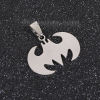 Picture of 304 Stainless Steel Pendants Halloween Bat Animal Silver Tone 31mm(1 2/8") x 29mm(1 1/8"), 2 PCs