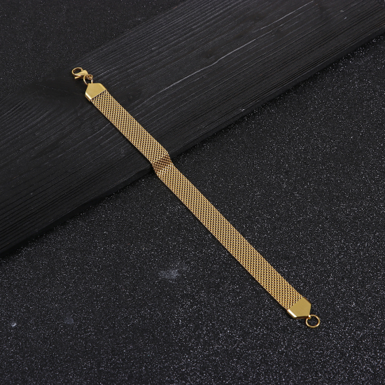 Bild von 304 Edelstahl Armband Vergoldet 23.5cm lang, 1 Strang