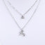 Picture of 304 Stainless Steel Double Layer Necklace Silver Tone Angel Round Clear Rhinestone 41cm(16 1/8") long, 1 Piece