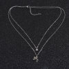 Picture of 304 Stainless Steel Double Layer Necklace Silver Tone Angel Round Clear Rhinestone 41cm(16 1/8") long, 1 Piece