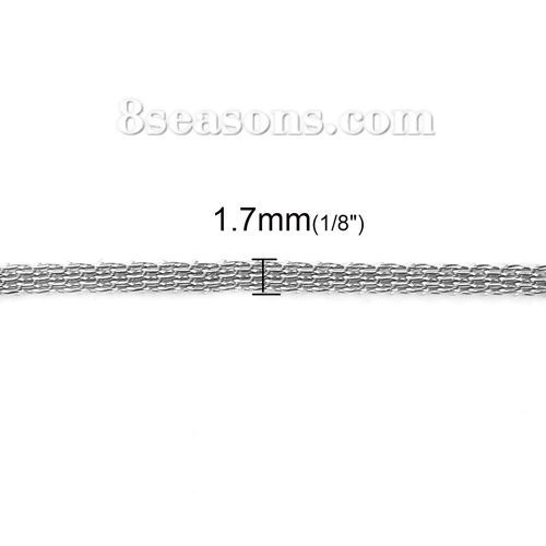 Image de Colliers en 304 Acier Inoxydable Argent Mat 46cm Long, Largeur de Chaîne: 1.7mm, 1 Pièce