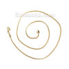 Picture of 304 Stainless Steel Link Chain Necklace Gold Plated 46cm(18 1/8") long, Chain Size: 1.7mm, 1 Piece