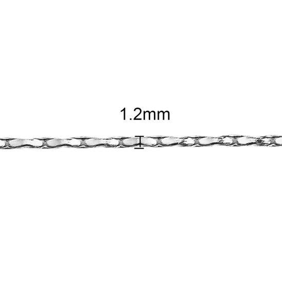 Immagine di 304 Acciaio Inossidabile Catena Criminale Collana Tono Argento 50.5cm Lunghezza, Dimensione della Catena 1.2mm, 1 Pz