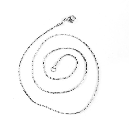 Immagine di 304 Acciaio Inossidabile Catena Criminale Collana Tono Argento 50.5cm Lunghezza, Dimensione della Catena 1.2mm, 1 Pz