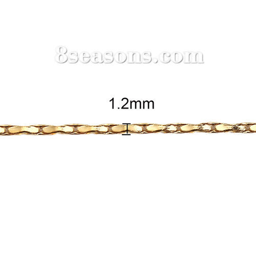 Imagen de 1 Unidad Enchapado al Vacío 304 Acero Inoxidable Cadena Engastada Collares Chapado en Oro 51cm longitud, Cadena: 1.2mm