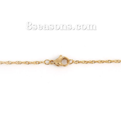 Image de 1 Pièce Colliers en 304 Acier Inoxydable Placage sous Vide Chaîne Maille Torsade Doré 50.5cm long, Taille de Chaîne: 1.6mm