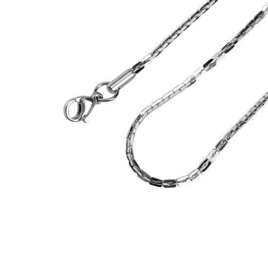 Picture of 304 Stainless Steel Link Cable Chain Necklace Silver Tone 51cm(20 1/8") long, Chain Size: 1.5mm, 1 Piece