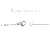 Picture of 304 Stainless Steel Link Cable Chain Necklace Silver Tone 50cm(19 5/8") long, Chain Size: 1.7x1.3mm( 1/8" x1.3mm), 1 Piece