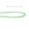 Picture of Glass Beads Round Light Green Faceted About 3mm Dia, Hole: Approx 0.7mm, 37cm long, 2 Strands (Approx 149 PCs/Strand)