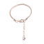 Picture of Copper European Style Snake Chain Charm Bracelets Rose Gold Heart W/ Lobster Claw Clasp And Extender Chain 16cm long, 1 Piece