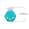 Picture of Plastic Silicone Chewable/ Teething Baby Pacifier Clip Hexagon Mint Green 57mm(2 2/8") x 44mm(1 6/8"), 1 Piece