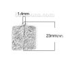 Picture of Brass Wire Charms Square Silver Plated Hollow 23mm( 7/8") x 20mm( 6/8"), 5 PCs                                                                                                                                                                                